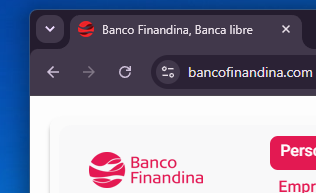 Página de inicio de Banco Finandina